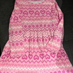 Place Pink Heart Pattern Kids Casual Dress